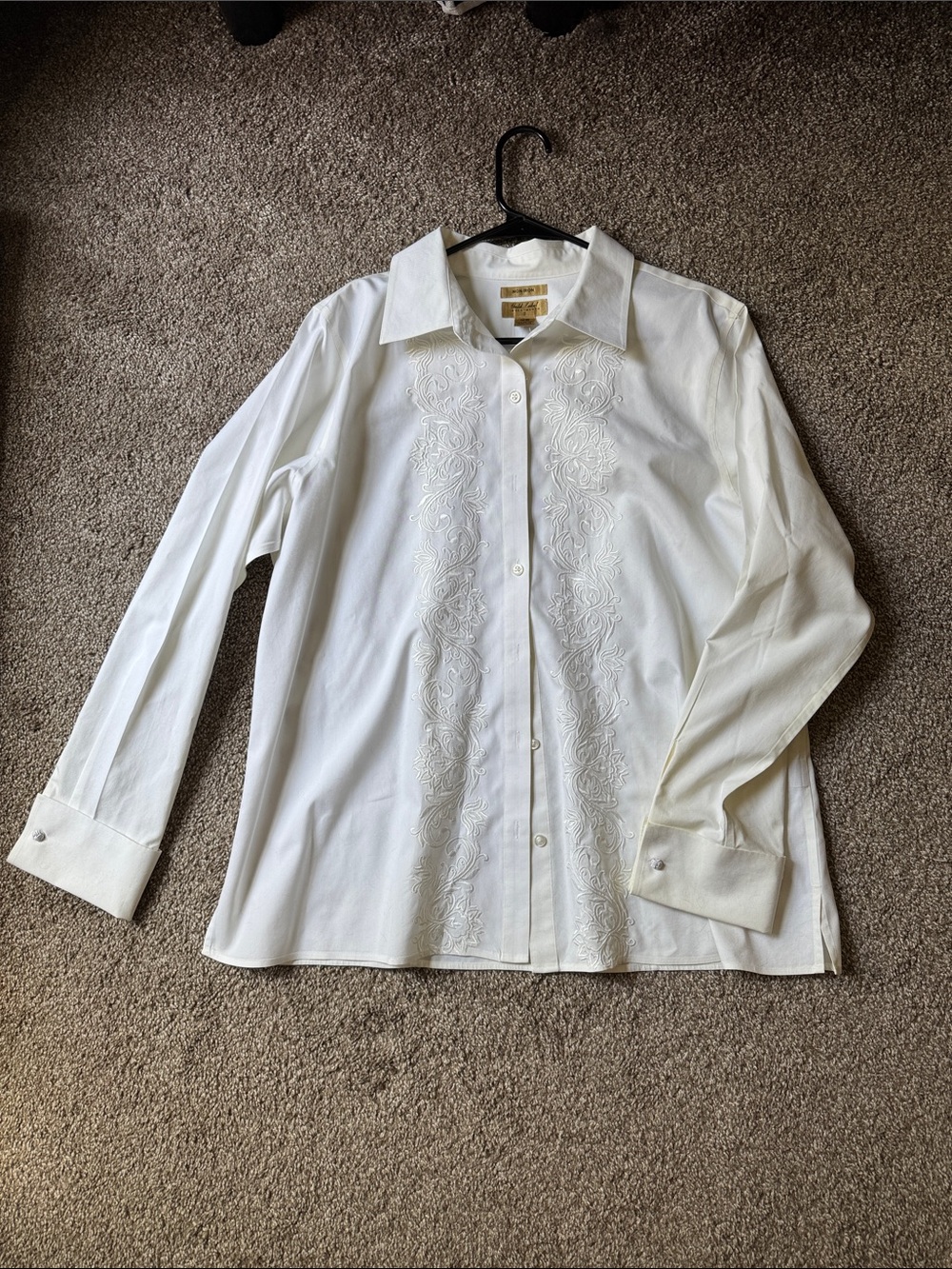 Classic White Embroidered Women’s Dress Shirt